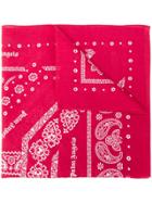 Palm Angels Logo Paisley Neck Scarf - Red