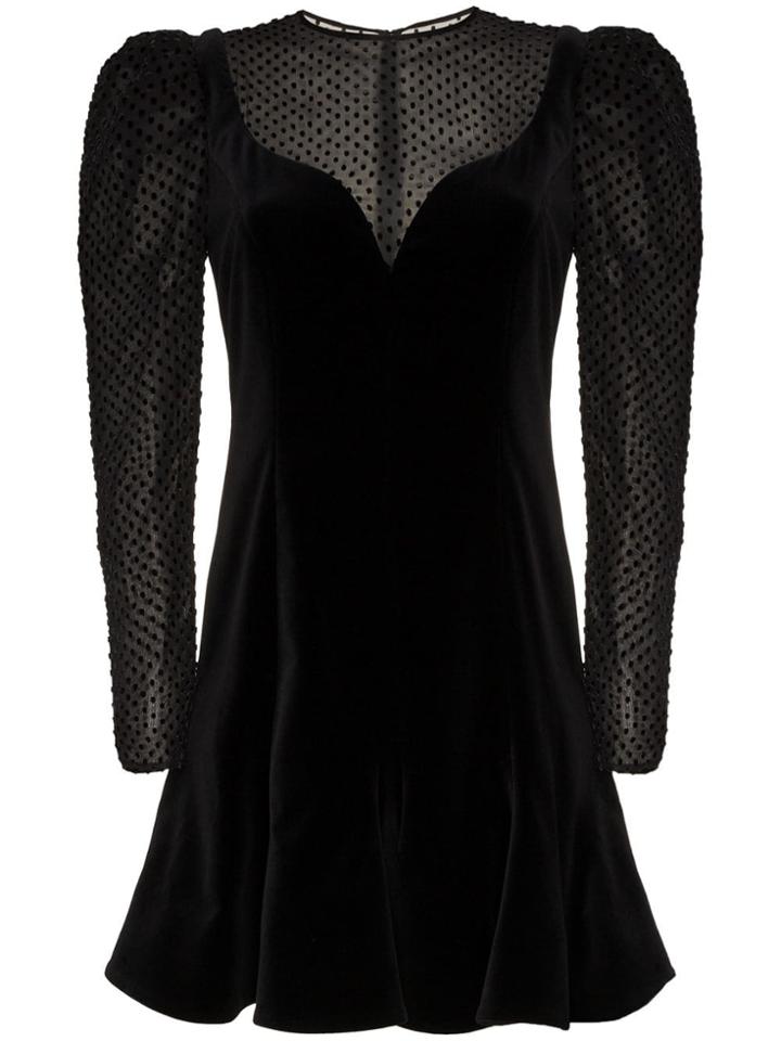 Valentino Velvet Puff Shoulder Dress - Black