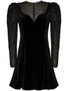 Valentino Velvet Puff Shoulder Dress - Black