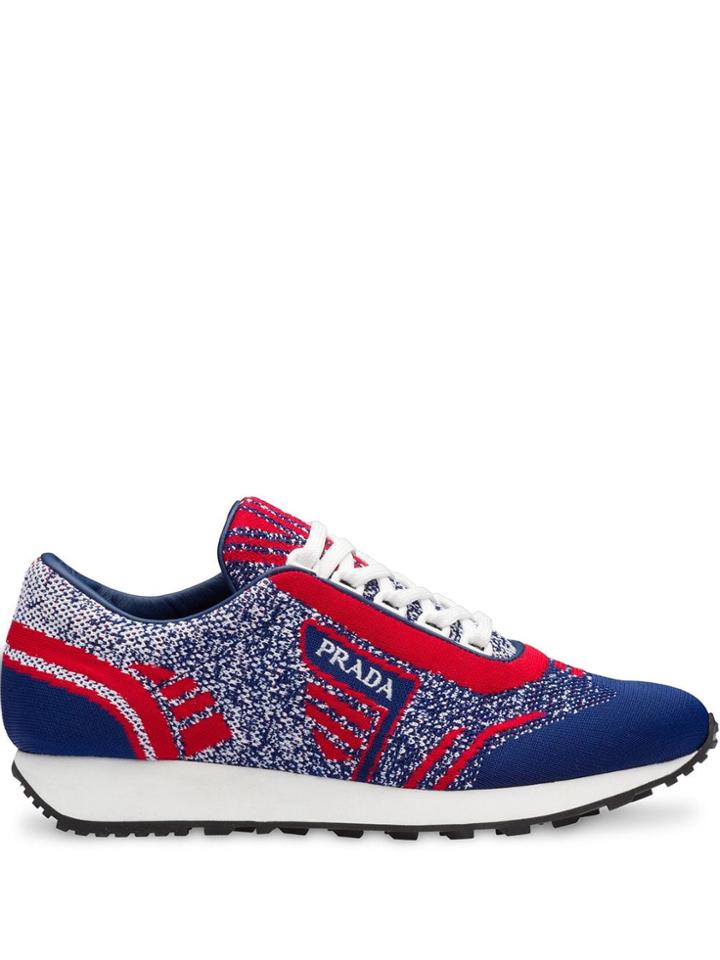 Prada Knit Sneakers - Blue