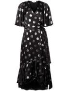Dvf Diane Von Furstenberg Polka-dot Flared Dress - Black