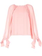 Edward Achour Paris Bow Cuff Blouse - Pink