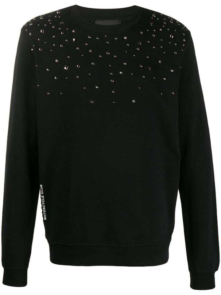 John Richmond Studded Relaxed-fit Sweatshirt - Black