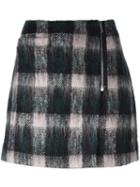 Markus Lupfer Checked Mini Skirt, Women's, Size: Medium, Black, Wool/mohair/polyamide/cotton
