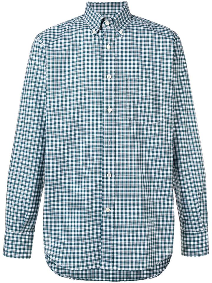 Canali Button-down Check Shirt - Green