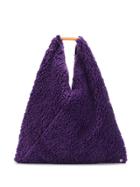 Mm6 Maison Margiela Faux-shearling Tote Bag - Purple