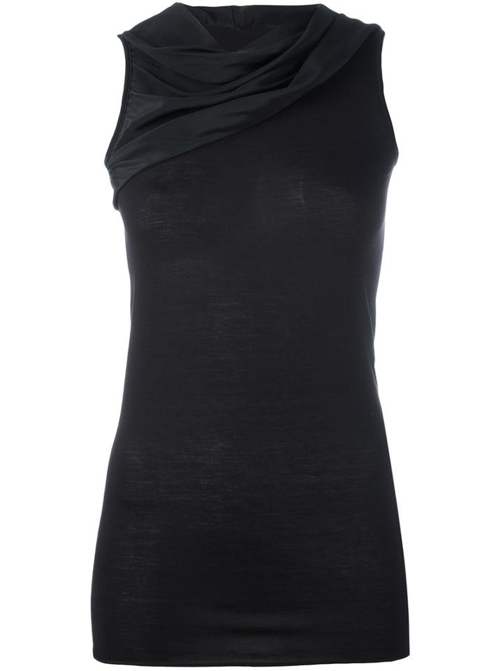 Rick Owens Lilies - Draped Sleeveless Top - Women - Cotton/polyamide/viscose - 38, Women's, Black, Cotton/polyamide/viscose