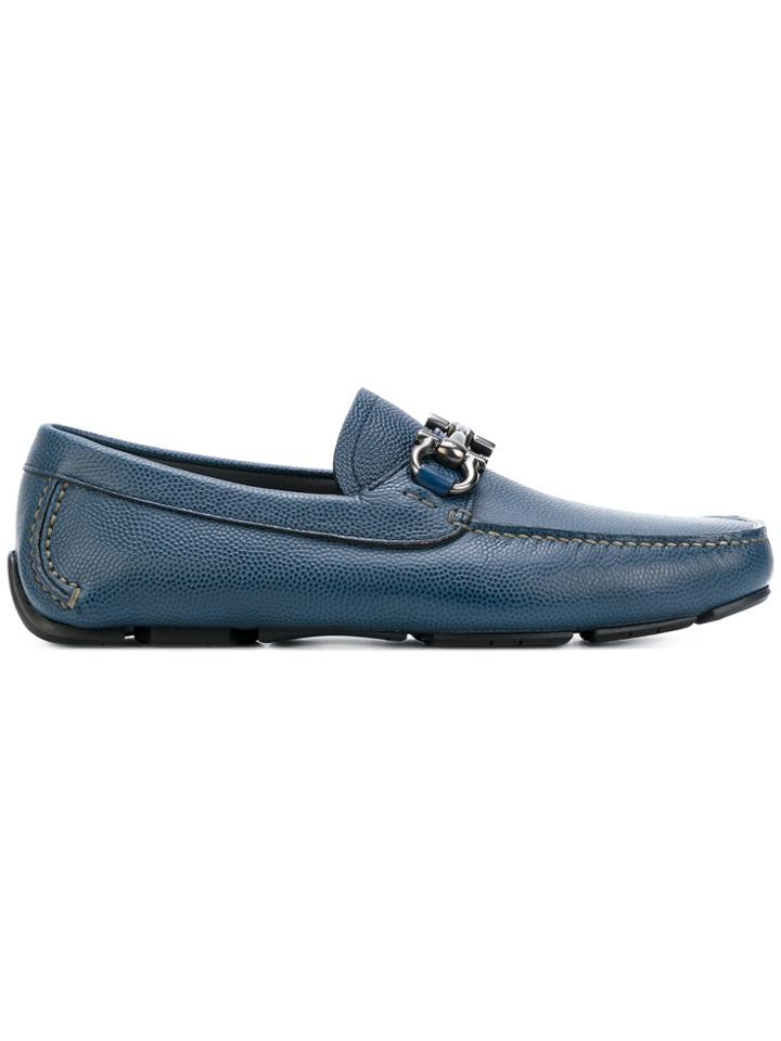 Salvatore Ferragamo 'driver' Gancio Bit Moccasins - Blue