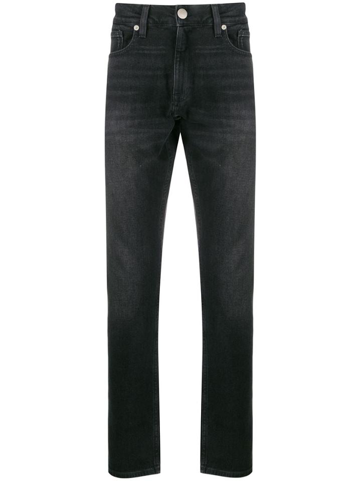Calvin Klein High Rise Straight-leg Jeans - Black