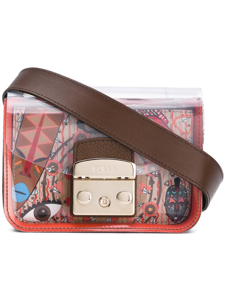 Furla Metropolis Bag, Women's, Brown, Calf Leather/pvc