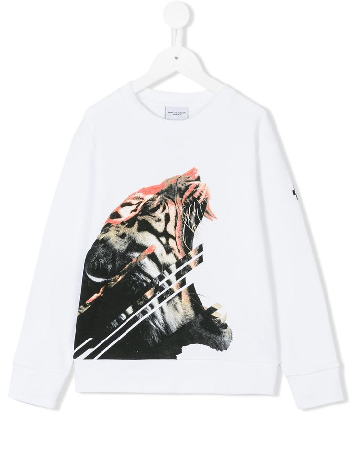 Marcelo Burlon County Of Milan Kids - Printed Sweatshirt - Kids - Cotton/polyester - 11 Yrs, White