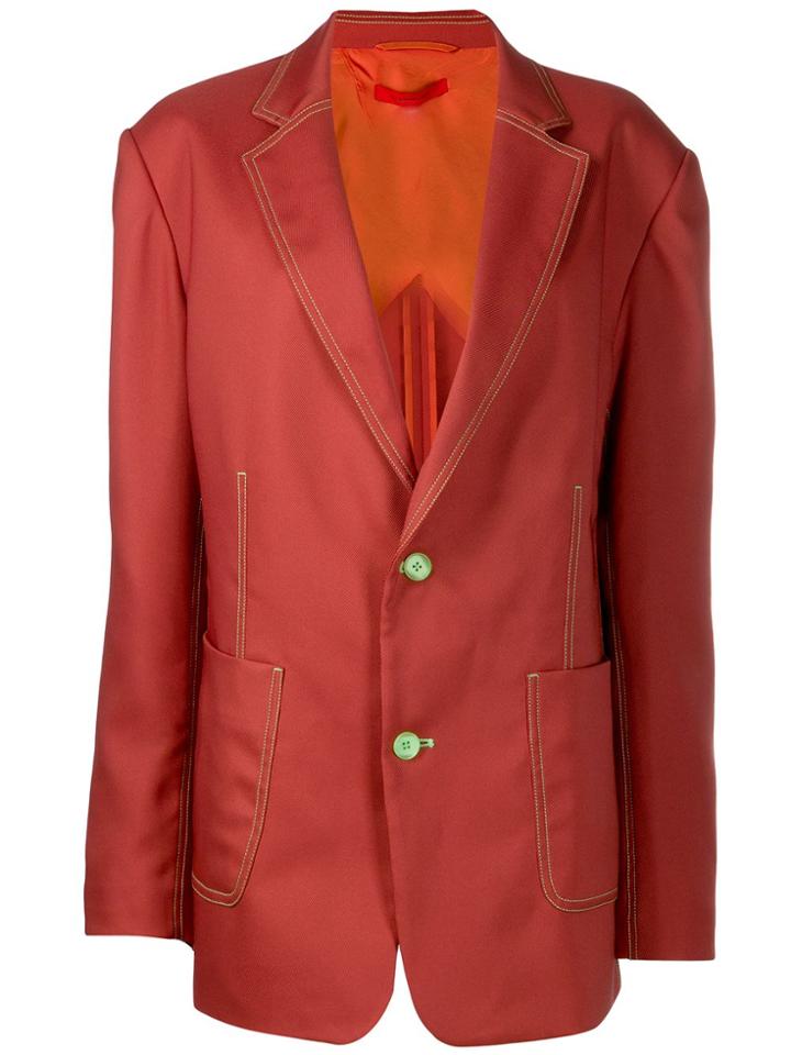 Eckhaus Latta Contrast Stitch Blazer - Red
