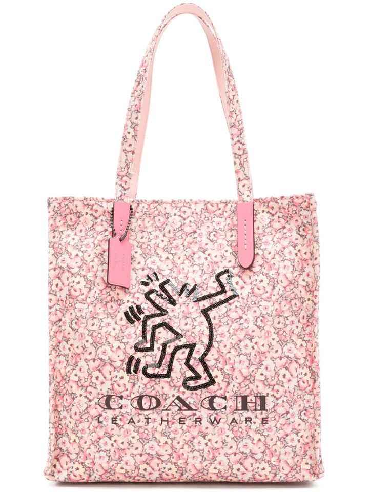 Coach Coach X Keith Haring Tote - Pink & Purple