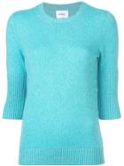 Barrie Short-sleeve Fitted Sweater - Blue