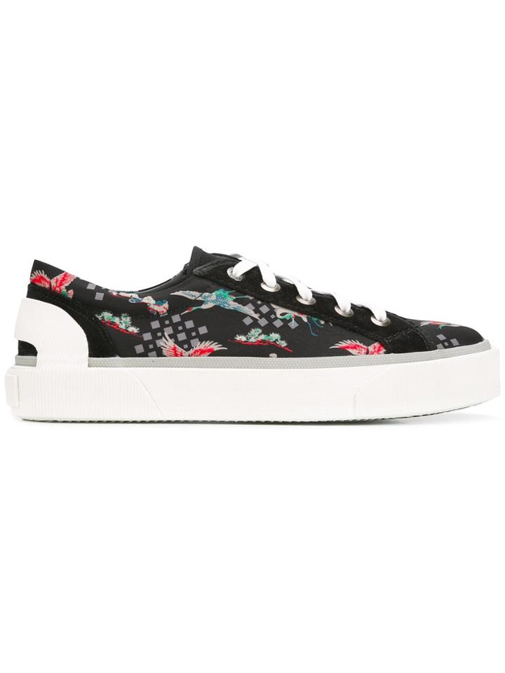 Lanvin Bird Print Sneakers - Black