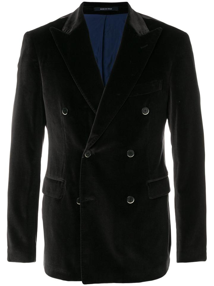 Dinner Double-breasted Fitted Blazer - Grey