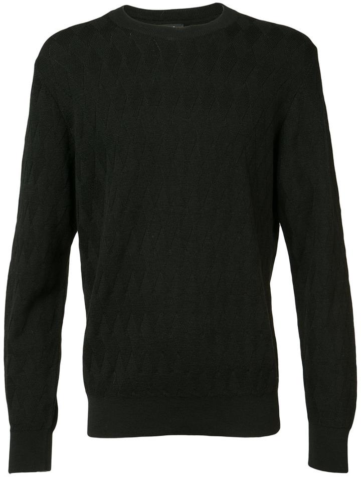 A.p.c. - Diamond Jacquard Jumper - Men - Polyester/virgin Wool - S, Black, Polyester/virgin Wool