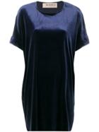 Blanca Velvet Midi Dress - Blue