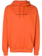 F.a.m.t. - Quote Print Hoodie - Unisex - Cotton/polyester - M, Yellow/orange, Cotton/polyester