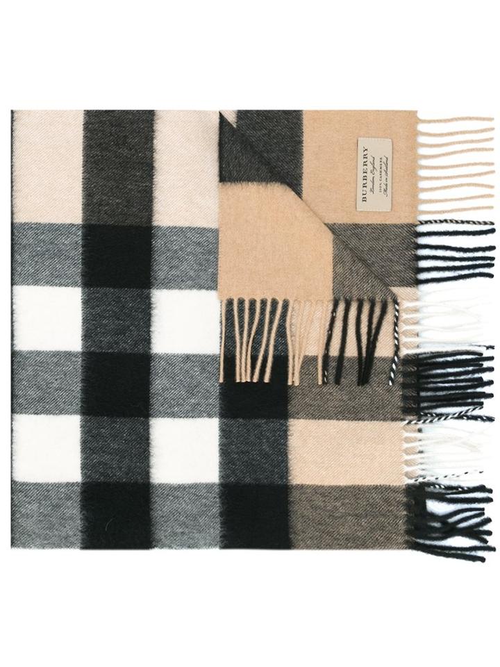 Burberry House Check Scarf, Men's, Black, Cashmere