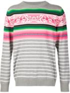 Sacai Striped Jumper, Men's, Size: 1, Grey, Cotton