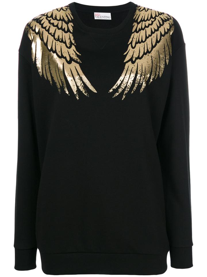 Red Valentino Wing Print Sweatshirt - Black