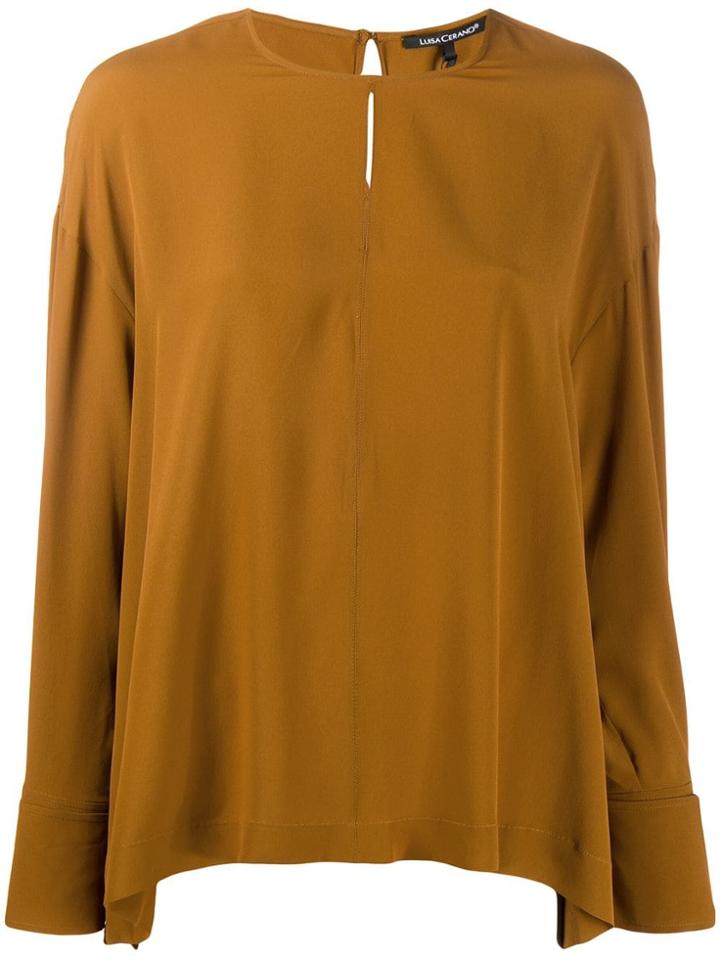 Luisa Cerano Tear Detail Blouse - Brown