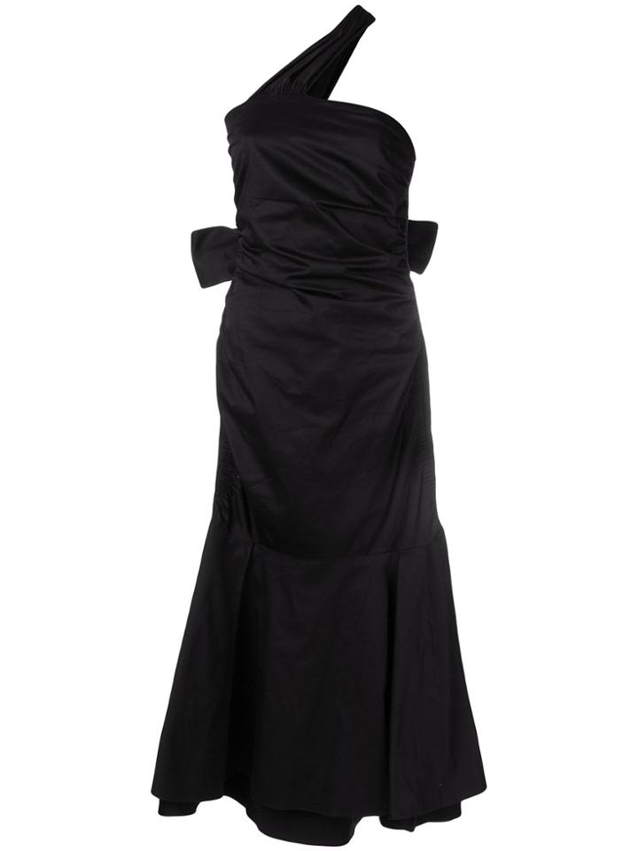 Teija Ruched Bow-back Dress - Black