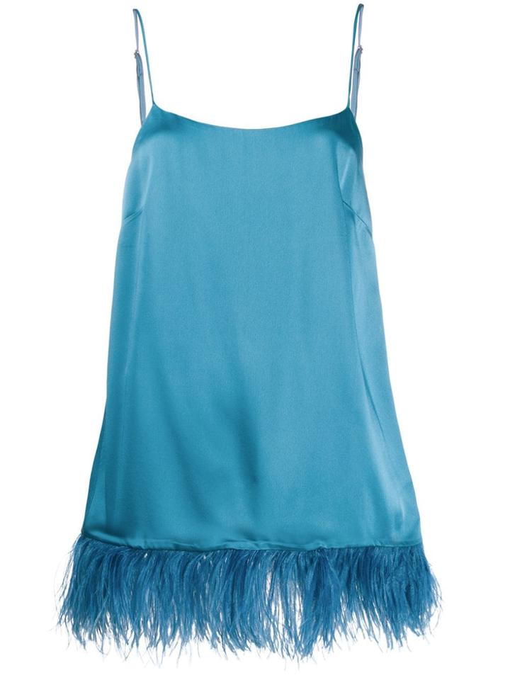 Semicouture Feather Hem Top - Blue