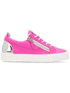 Giuseppe Zanotti Design Side Zipped Sneakers - Pink & Purple