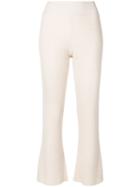 Cashmere In Love Flared Cropped Knitted Trousers - Neutrals