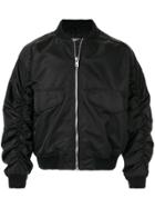 Represent Ruched Sleeve Bomber Jacket - Black
