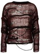 Isabel Benenato Open Knit Jumper, Women's, Size: 40, Red, Cotton/polyamide/polyester/virgin Wool