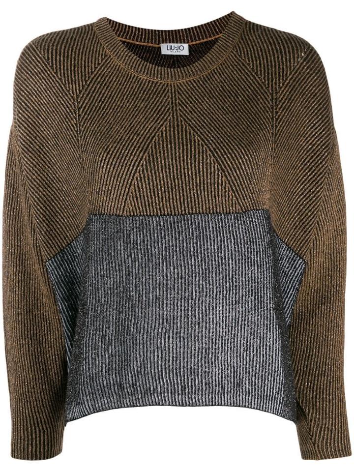 Liu Jo Colour-block Ribbed Jumper - Black