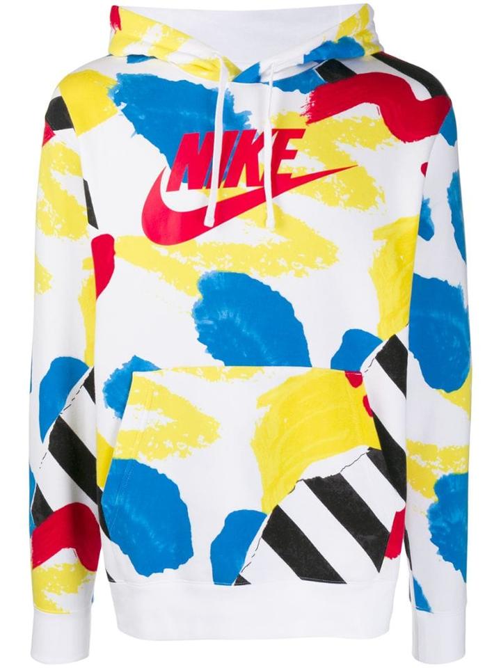Nike Logo Print Hoodie - White