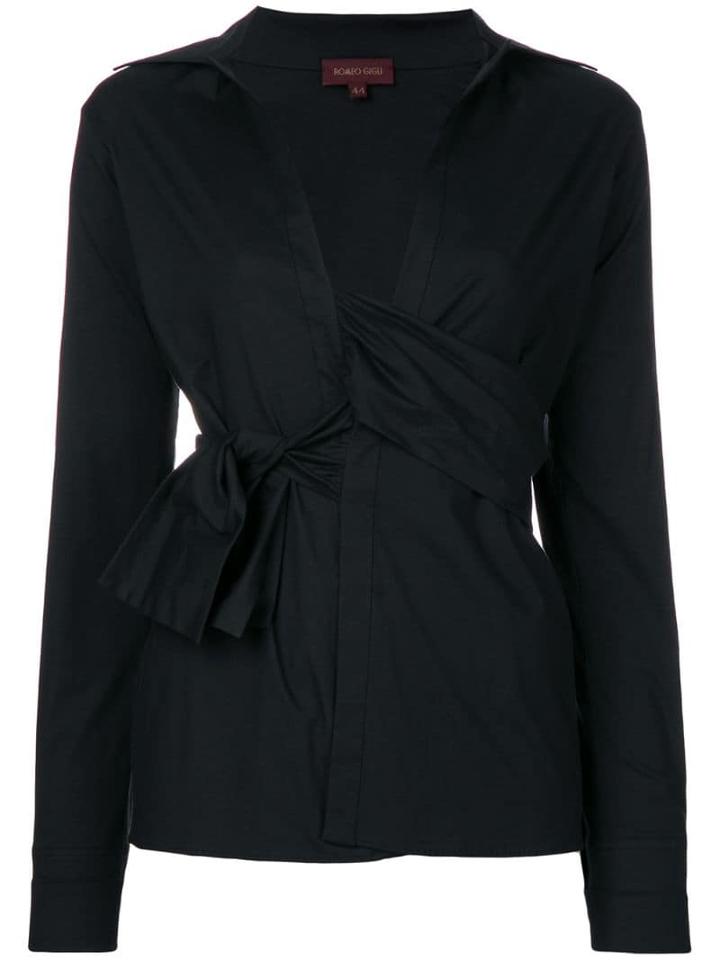 Romeo Gigli Pre-owned Wrapped Slim Shirt - Black