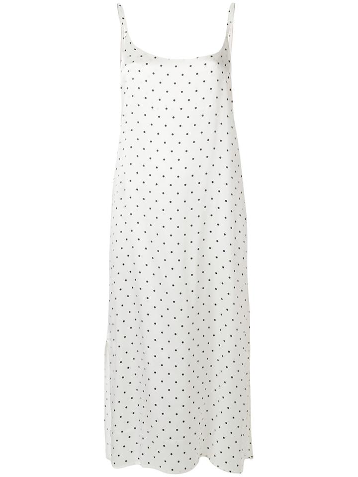 Asceno Polka Dot Slip Dress - White