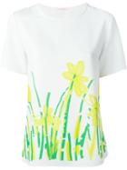 P.a.r.o.s.h. Floral Print T-shirt, Women's, Size: Medium, White, Polyester