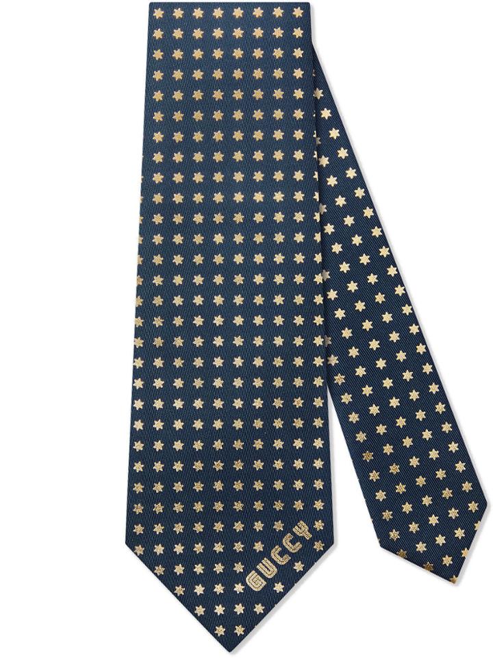 Gucci Guccy Silk Tie - Blue