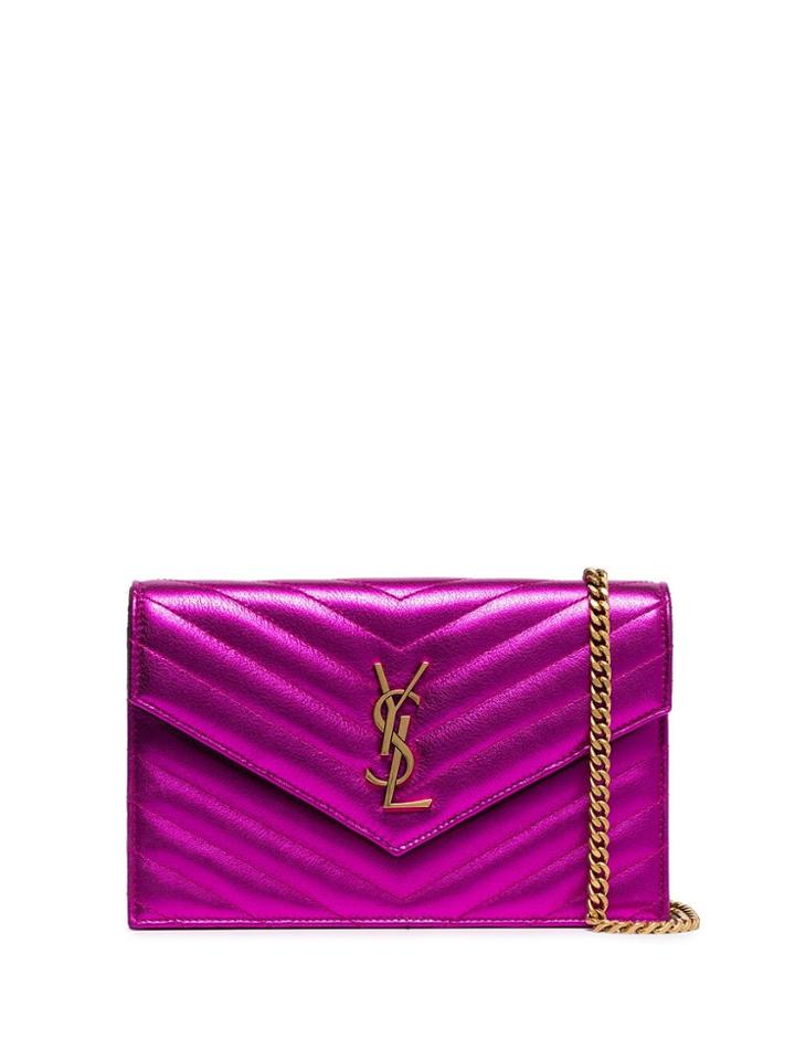 Saint Laurent Mini Envelope Clutch - Pink