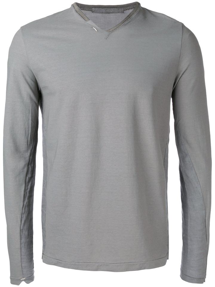 Transit V-neck Jumper, Men's, Size: 50, Grey, Cotton/linen/flax