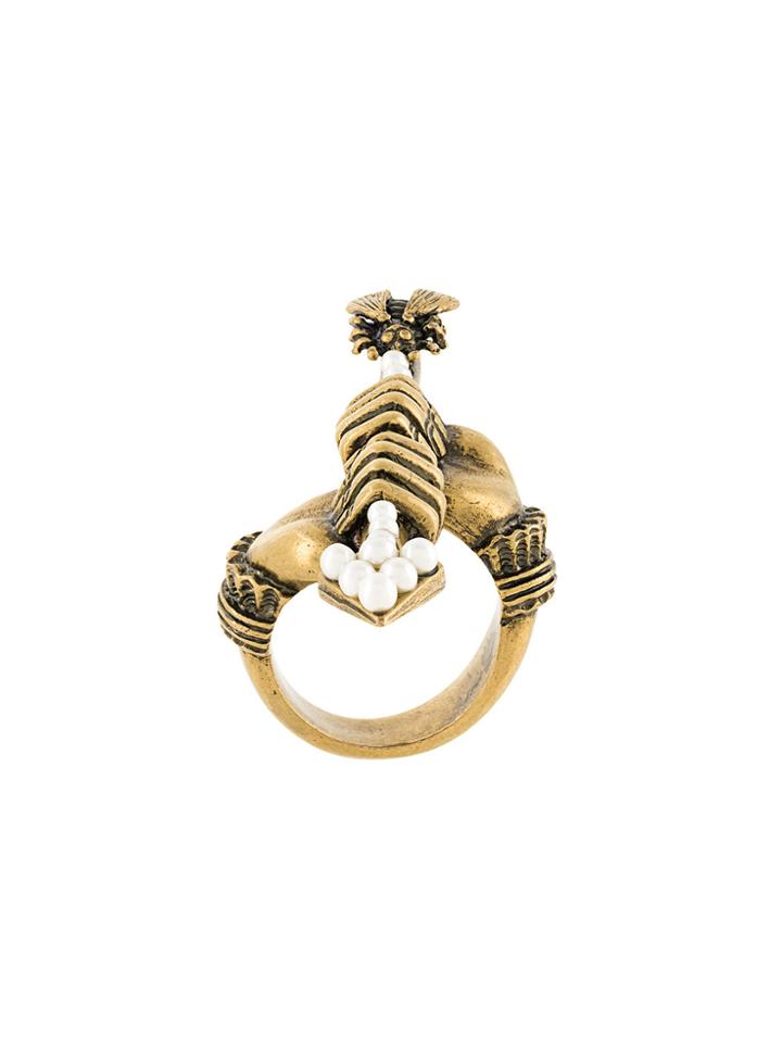 Gucci Hand And Arrow Ring - Metallic