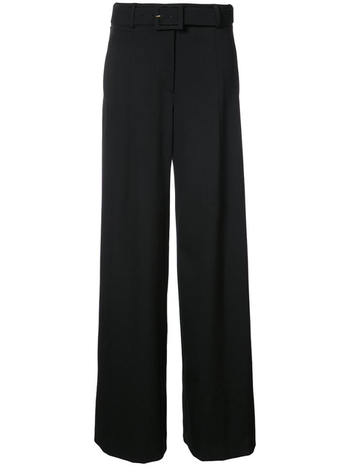 Oscar De La Renta Belted Wide Leg Trousers - Black