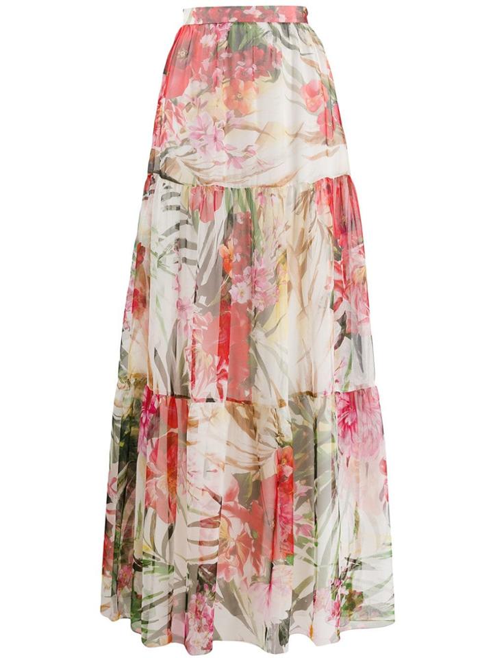 Blumarine Floral Tiered Skirt - Pink