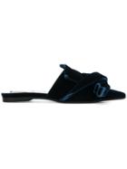 No21 Bow Front Slippers - Blue