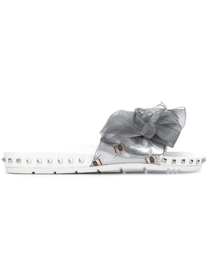 Kennel & Schmenger Bee Detail Slide Sandals - Grey