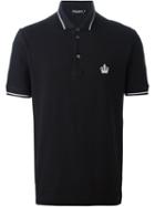 Dolce & Gabbana Embroidered Crown Polo Shirt, Men's, Size: 50, Black, Cotton