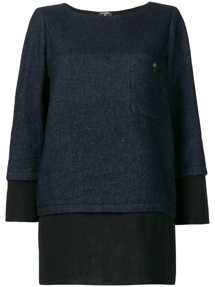Chanel Pre-owned Layered Straight Blouse - Blue