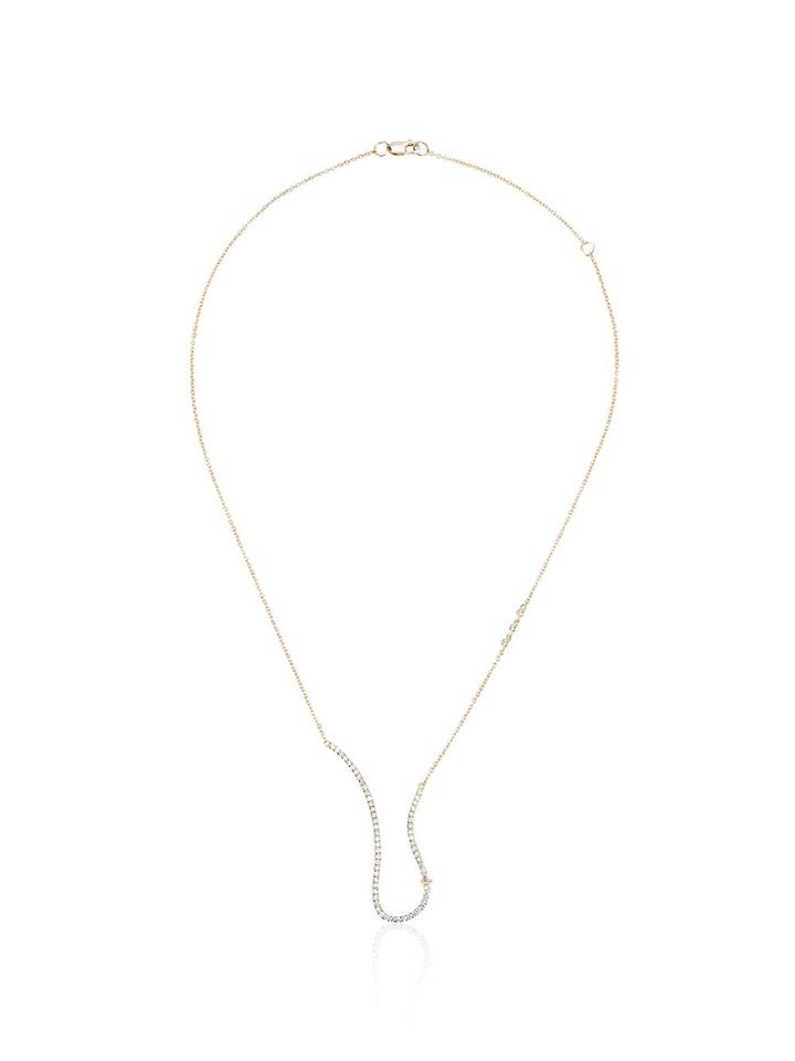 Paige Novick Pavé Diamond Triangle Station Necklace - Metallic