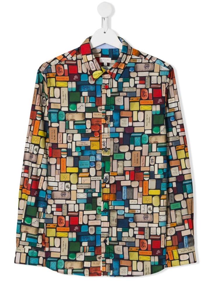 Paul Smith Junior All-over Print Shirt - Neutrals
